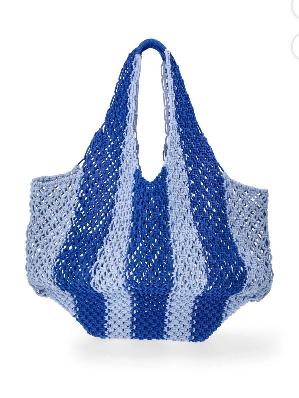 No Boundaries Women's Festival Crochet Stripped Hobo Bag - Caribbean Blue Stripe